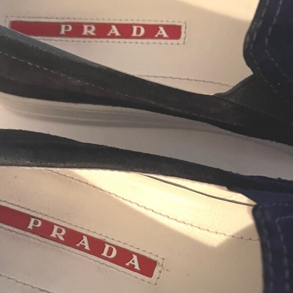 Prada Sport Black Suede Slip on Loafers Size 40 (US Size 9) - Picture 9 of 11